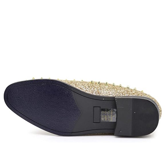 Men's Vintage Spike Dress Loafers Slip On Fashion Shoes Classic Tuxedo Dress Sho - Picture 5 of 6